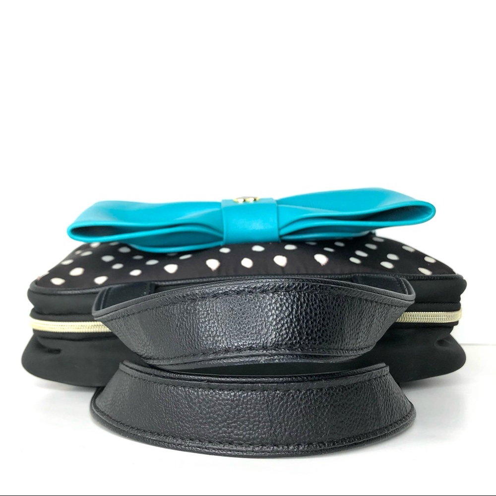 Betsey Johnson Polka Dot Teal Ribbon Bag - Picture 6 of 11